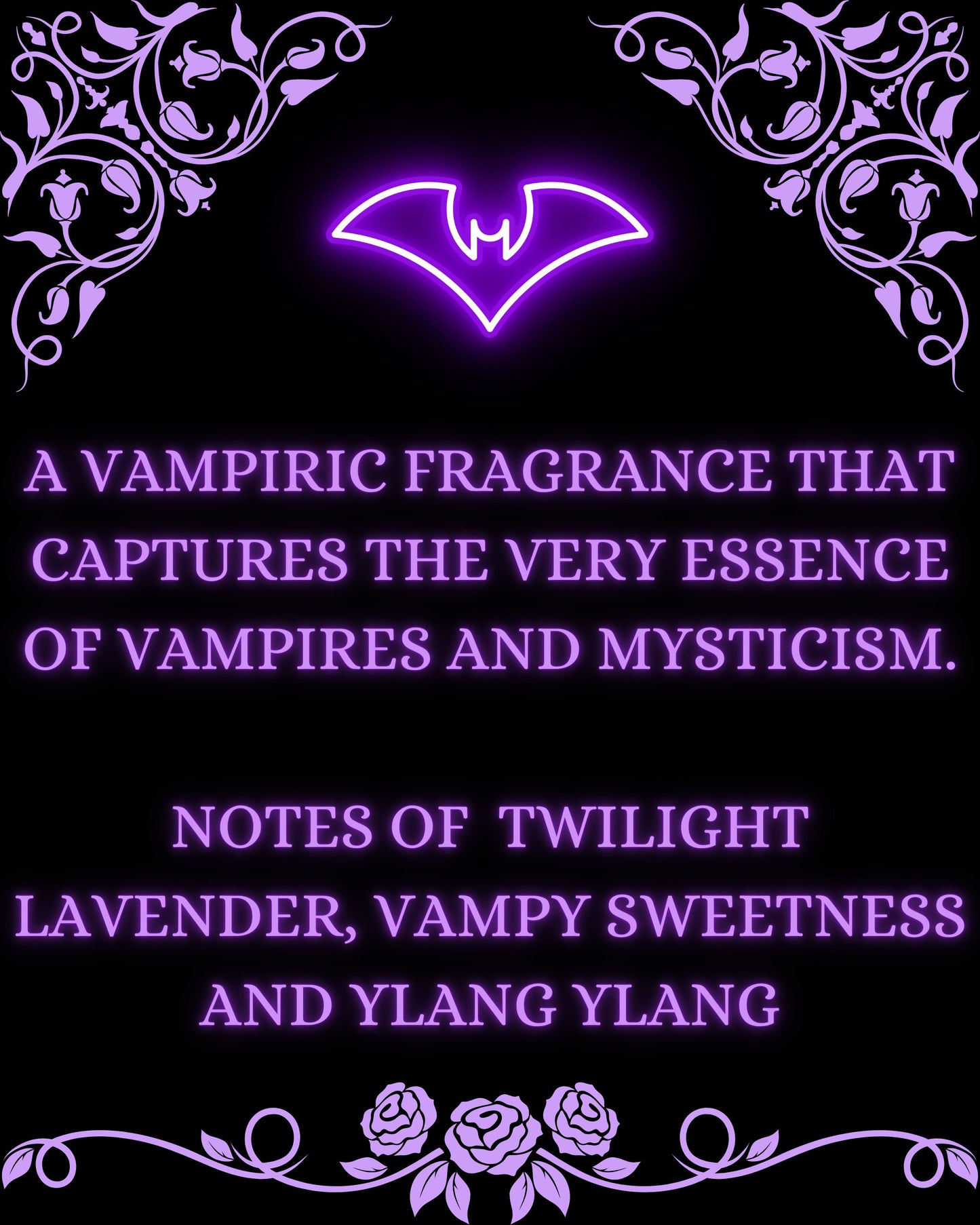 VELVET VAMPIRE Perfume Oil with Lavender, Ylang Ylang and Sweetness | Gothic Perfume | Gothic Fragrance