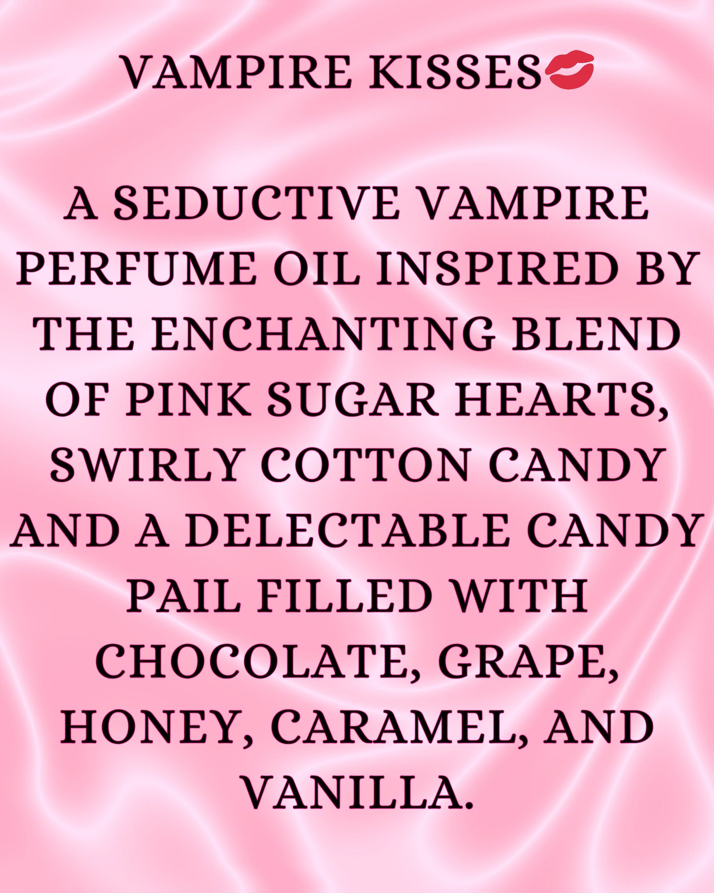 VAMPIRE KISSES Perfume Oil with Pink Sugar, Cotton Candy, Chocolate, Grape, Honey, Caramel and Vanilla | Gothic Perfume | Gothic Gifts