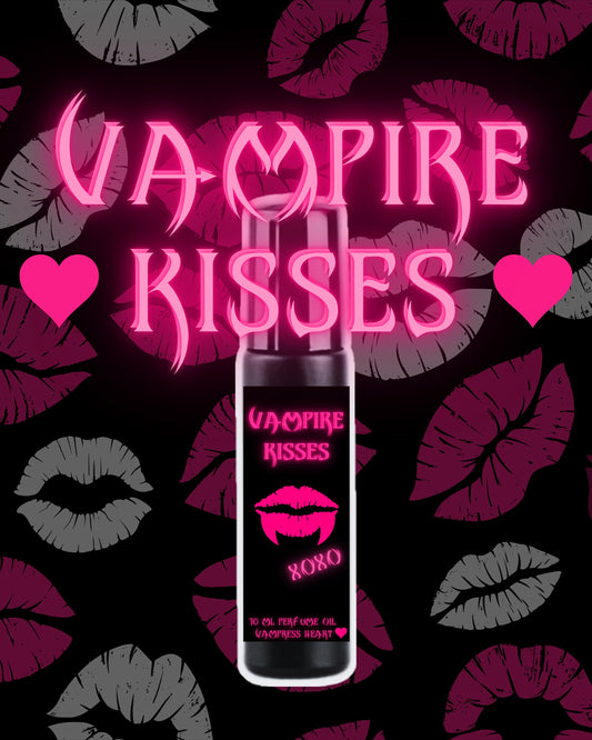 VAMPIRE KISSES Perfume Oil with Pink Sugar, Cotton Candy, Chocolate, Grape, Honey, Caramel and Vanilla | Gothic Perfume | Gothic Gifts