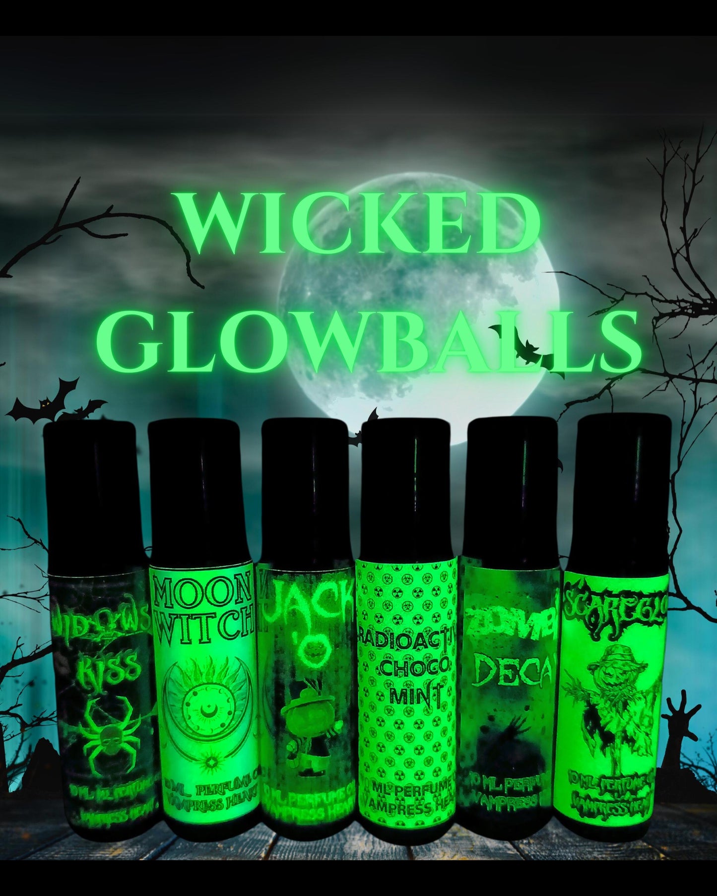 ZOMBIE DECAY Glow-in-the-dark Perfume Oil with Blood, Metal, Charred Ashes, Flesh, and Dirt.