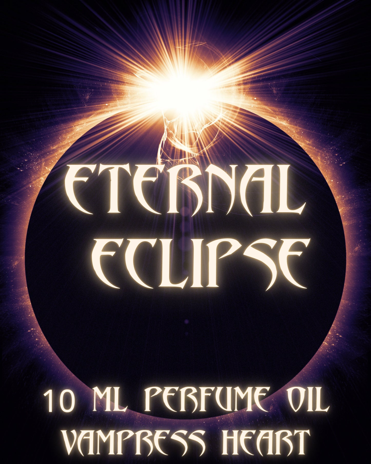 ETERNAL ECLIPSE Perfume Oil with Nag Champa, Citrus, Lavender, Vanilla, Floral, Patchouli and Frankincense Gothic Perfume