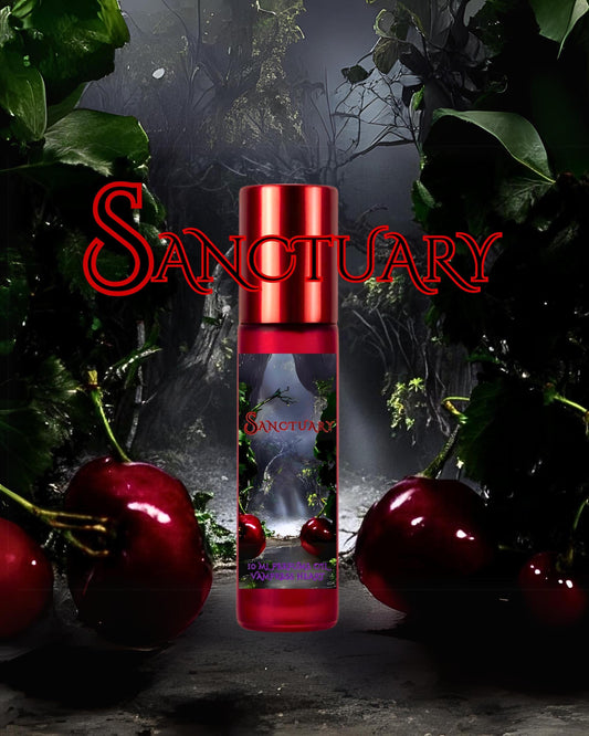 SANCTUARY Perfume Oil with Cherries, Pomegranate, Grapes, Vines, Old Stones, Soil and Incense