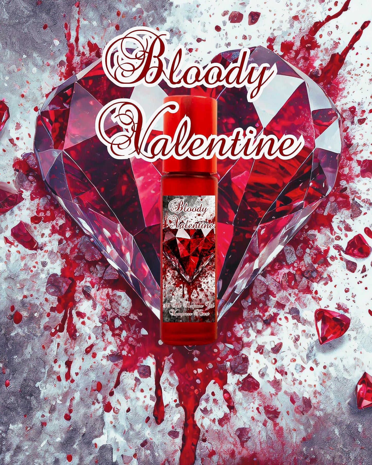 BLOODY VALENTINE Perfume Oil with Strawberry Champagne, White Chocolate Cake, Red Fruit, French Vanilla and Blood